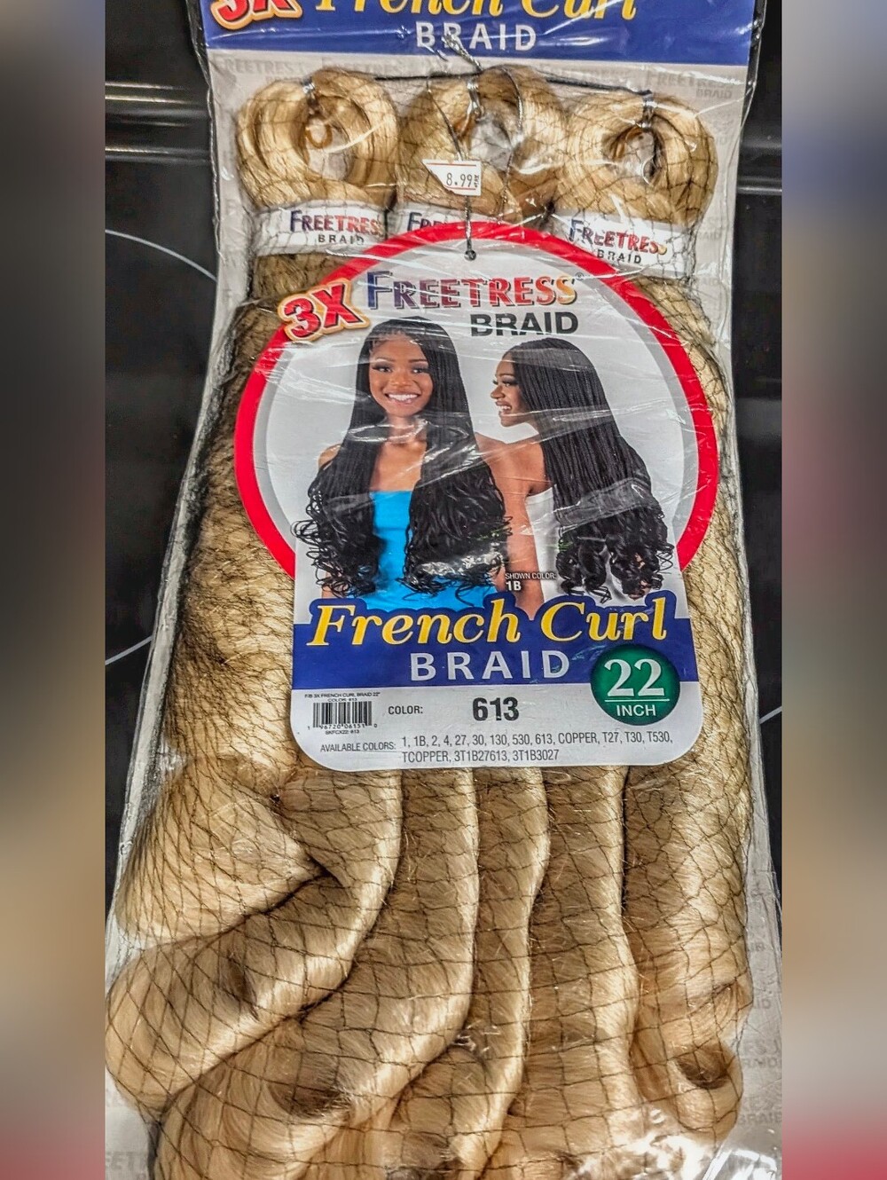 New 3X French Curl Braid 22 Inch - Color 613 Blonde Freetress